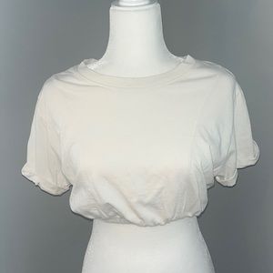 Off white cropped short sleeve